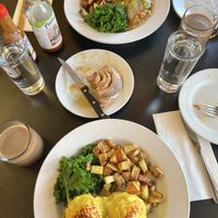 Top: biscuits and gravy Bottom: lotus Benedict   at Blossoming Lotus - Irvington in Portland