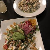 Taco salad and lemon pasta  at Blossoming Lotus - Irvington in Portland