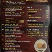 Vegan Menu at Sukkho Thaii in Thirroul