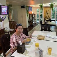 The Missus is happy  at Shewe Vegan & Vegetarian Cafe in Chiang Mai