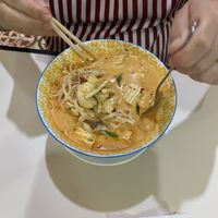 Tom Yam noodle mixed veg & tofu at Shewe Vegan & Vegetarian Cafe in Chiang Mai