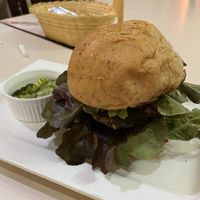 Bean burger galore  at Shewe Vegan & Vegetarian Cafe in Chiang Mai