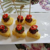 Nitri nut skewers at Shewe Vegan & Vegetarian Cafe in Chiang Mai