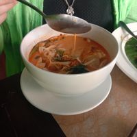 Tom yum at Shewe Vegan & Vegetarian Cafe in Chiang Mai
