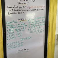 Menu in April 2024  at StarLine Ital Kitchen in Roseau