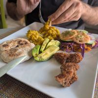 Lunch plate at StarLine Ital Kitchen in Roseau