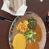 Veggie combo platter  at Haleluya Ethiopian Gourmet in Fremont