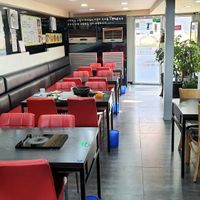 interior of location - main seating area at Dotori Kalguksu in Seoul