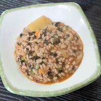 porridge made with rice and broth at Dotori Kalguksu in Seoul