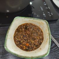 The finish is riced after mixing and cooking it with the soup. at Dotori Kalguksu in Seoul