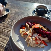 Vegan breaky and my black coffee - perfect! at Archers' Table in Port Augusta