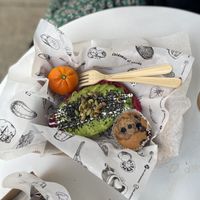 Avo and beet houmous toast at UT47 Manhattan in New York City