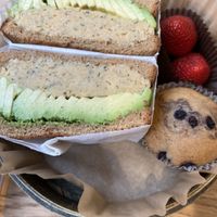 Mashed chickpea and avocado salad sandwich   at UT47 Manhattan in New York City