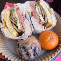Vegan breakfast sandwich (great marinated tofu bacon)  at UT47 Manhattan in New York City
