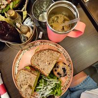 Avocado Chickpea Sandwich (16) and Coldbrew with Soymilk at UT47 Manhattan in New York City