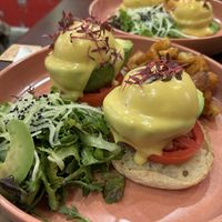 Benedict with a very satisfying amount of avocado and very fresh tomato. Delicious!  at UT47 Manhattan in New York City
