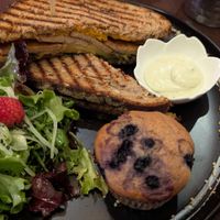 The salad was good -- sweet vinaigrette of some sort at UT47 Manhattan in New York City