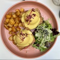 Tofu Bacon Benedict  at UT47 Manhattan in New York City