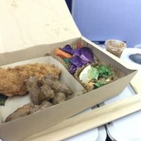 Bento-box on plane  at Peace Cafe - Shibuya Scramble Square in Tokyo