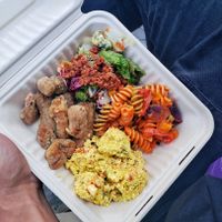 soy meat meal at Peace Cafe - Shibuya Scramble Square in Tokyo