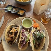 Vegan taco plate and Guacamole without the cheesee  at Flores in Corte Madera