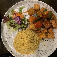 Tofu with noodles (originally a rice dish) and sweet and sour Sauce at La Gom Kitchen in Phu Quoc