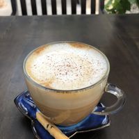 Latte with almond milk  at La Gom Kitchen in Phu Quoc