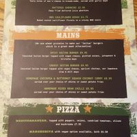 Veggie vegan menu at Gibson's in York