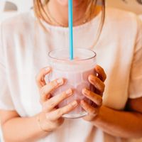 Batido de fresa at Natural Kitchen in Gran Canaria