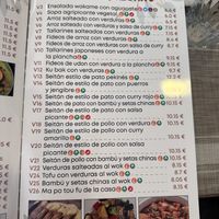 Opciones vegetarianas y veganas de la carta  at Chun in Madrid