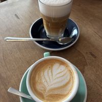 Latte with double espresso shot and Cappuccino   at Drei Klang in Muenster