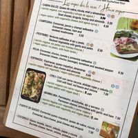 Menu at Las Delicias de Emma in Tenerife