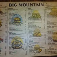 Menu Big Mountain Restaurant in Koh Phangan Srithanu Area at Big Mountain in Koh Phangan