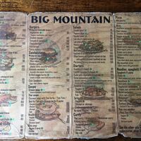 Menu front at Big Mountain in Koh Phangan