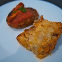 Lasagna and Hamburg Steak to go. at Upgrade Plant Based Kitchen in Osaka