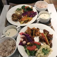 Set menu with rice at Upgrade Plant Based Kitchen in Osaka