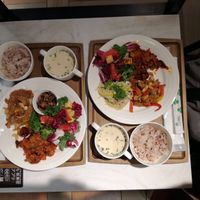 Flexible Menu (Two Main and two side dishes plus soup and rice for each plate) at Upgrade Plant Based Kitchen in Osaka