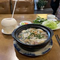 Pho and coconut  at Vegan Heaven in Da Lat