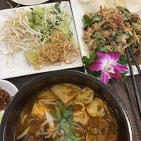 Hue noodles & chick’n salad  at Vegan Heaven in Da Lat