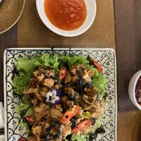 Fried seaweed mushrooms   at Vegan Heaven in Da Lat