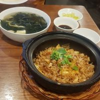 Seaweed soup and fried rice at Vegan Heaven in Da Lat