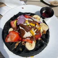Charcoal waffle  at Parakeet Cafe in San Diego