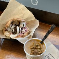 With yummy soup!  at Taïm - Flatiron in New York City