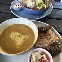 Nachos and curry soup  at Nock Nock in Dublin