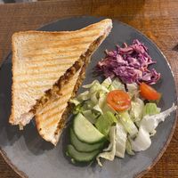 Hummus and falafel toastie  at Cafe Etch in Middlesbrough