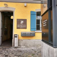 Somewhat discreet entrance at Riithalle in Zurich