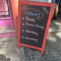 Sign with wrap options  at Baidewey in Montevideo