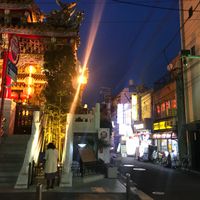 Location: Yellow sign restaurant on the side of the shrine.  at Banwarou in Yokohama
