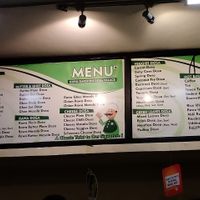 menu at Dosa Palace in Mysore