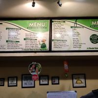 menu at Dosa Palace in Mysore